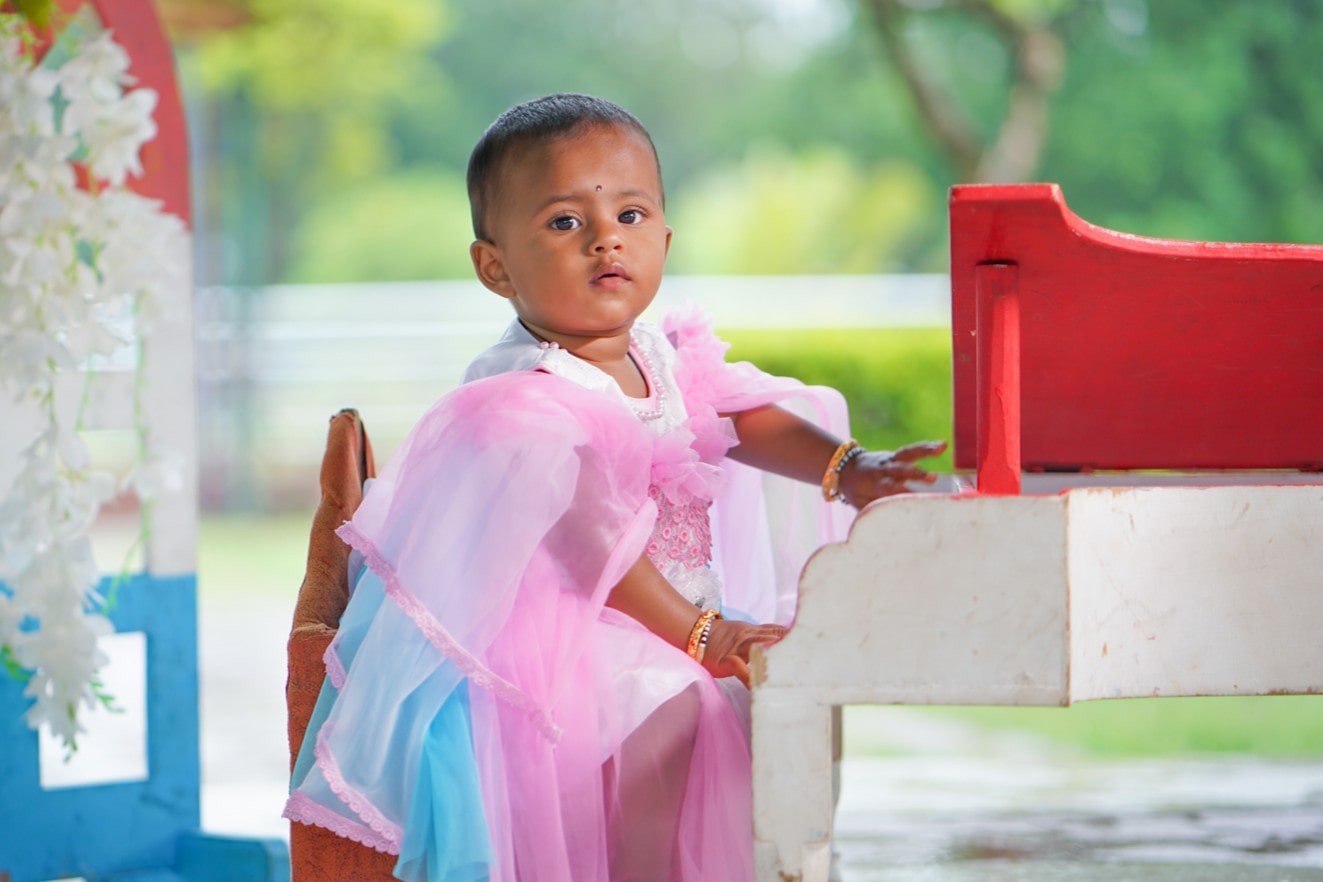 Sunset over a calm lake with mountains